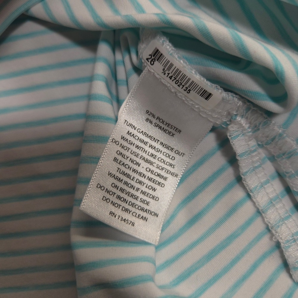 Vineyard Vines Performance Polo Shirt Mens XXL Light Blue Striped Golf Preppy - Picture 8 of 8